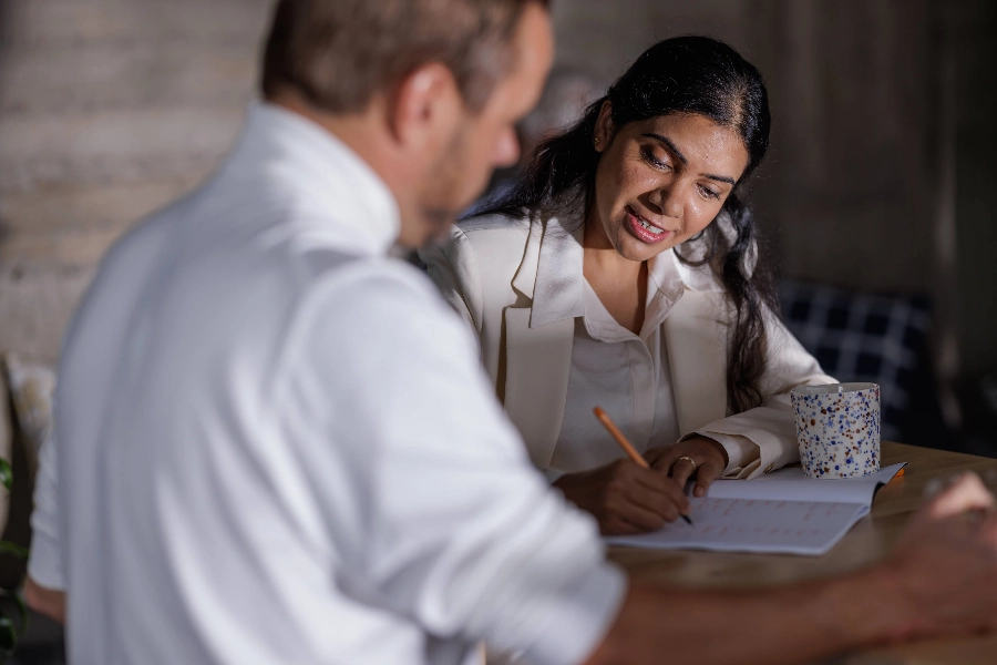 Woman taking notes